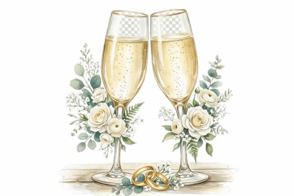 Download Wedding Champagne Glasses Clipart - Wedding Collection