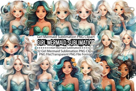 Download Girl Mermaid Sublimation Bundle - Premium Resources