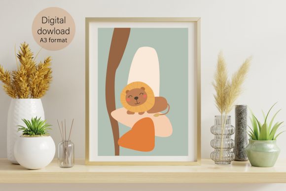 Download Baby Lion Poster for Boho Nursery Decor - Nursery decor Collection