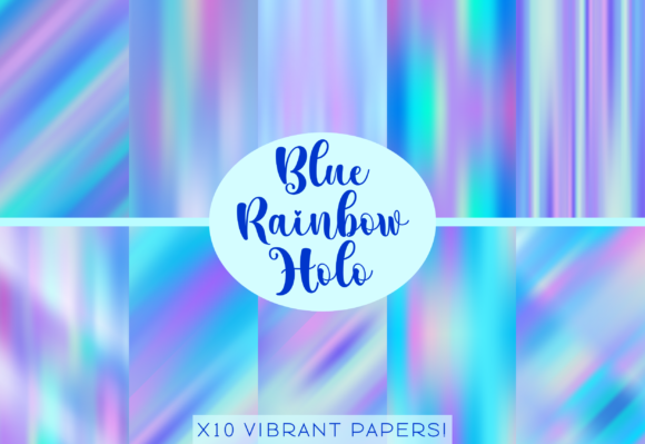 Download Bright Blue Rainbow Holographic Papers - Premium Resources