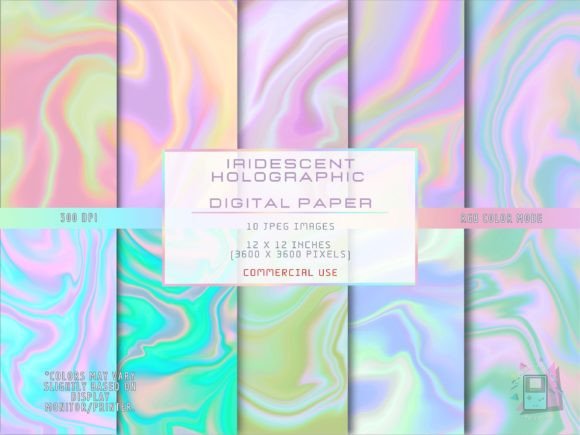 Download Iridescent Holographic Digital Paper - Holographic Collection