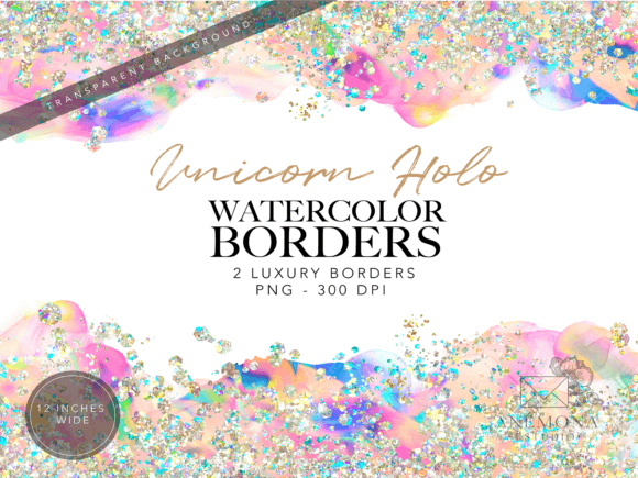 Download Holographic Border, Unicorn Glitter - Holographic Collection