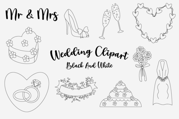 Download Wedding Clipart Black and White Free - Wedding Collection