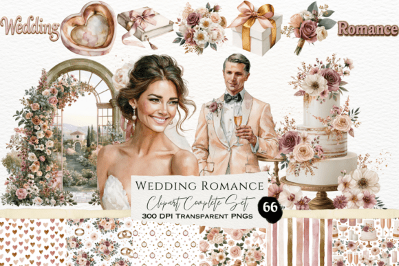 Download Wedding Romance Watercolor Clipart Set - Wedding Collection