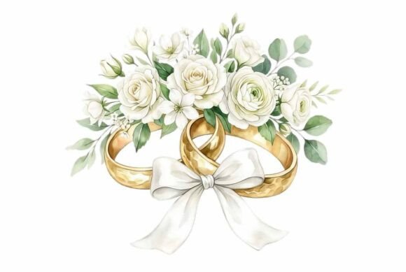 Download Gold Wedding Rings White Flowers - Wedding Collection