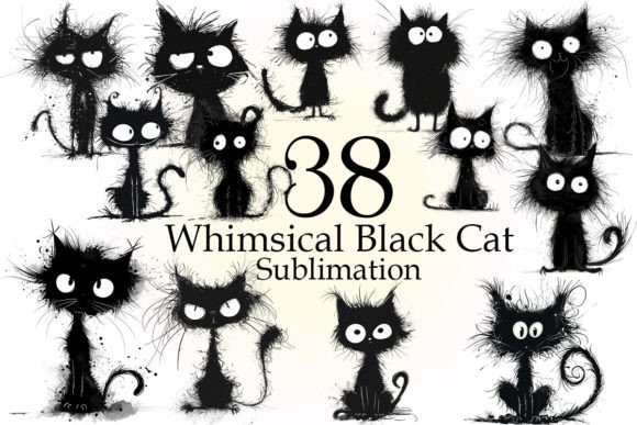 Download Whimsical Black Cat Sublimation Bundle - Premium Resources