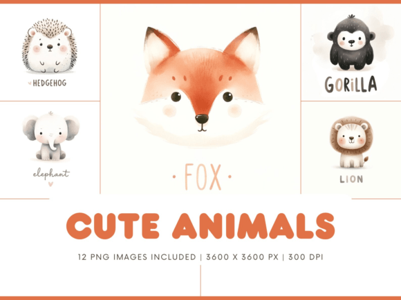 Download Cute Animal Illustrations, Nursery Decor - Nursery decor Collection