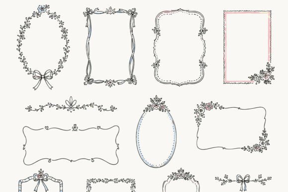 Download Whimsical Vintage Wedding Frames and Flo - Wedding Collection
