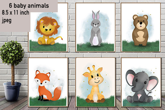 Download 6 Baby Animals Nursery Decor Print - Nursery decor Collection