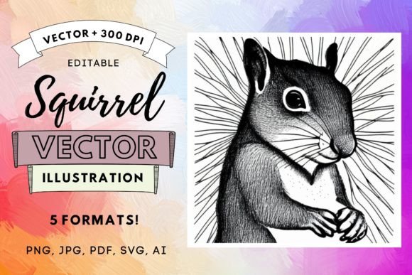 Download Nursery Decor Squirrel Vector Portrait - Nursery decor Collection