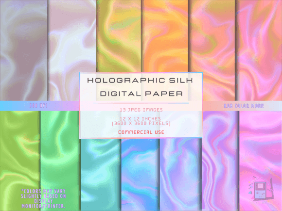 Download Holographic Silk Set I Digital Papers - Holographic Collection
