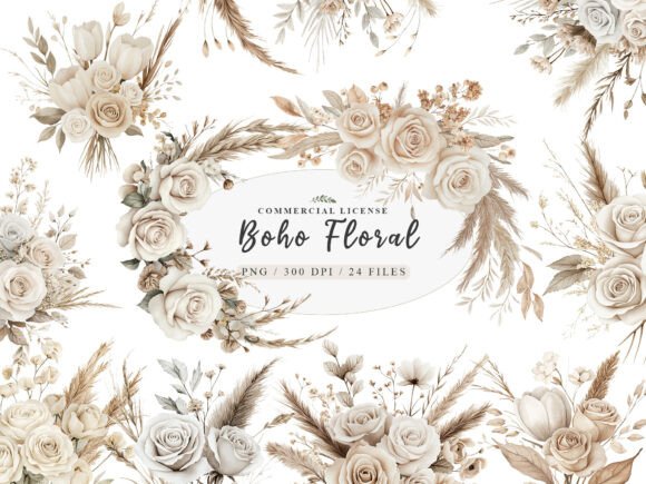 Download Watercolor White Boho Wedding Floral Png - Wedding Collection