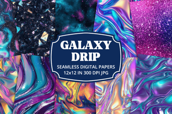 Download Galaxy Drip Holographic Textured Paper - Holographic Collection