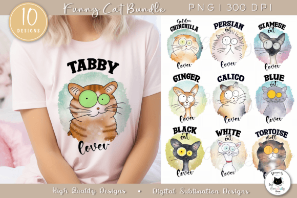 Download Funny Cat Sublimation Bundle | Cat Png - Cat sublimation bundle Collection