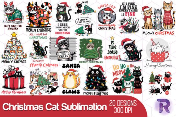 Download Christmas Cat Sublimation Bundle - Cat sublimation bundle Collection