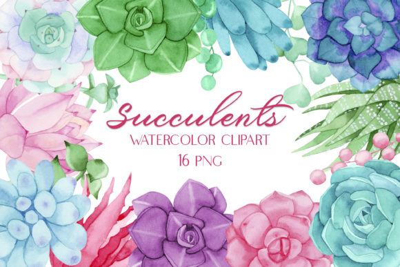 Download Watercolor Succulents Botanical Clip Art - Botanical clip art Collection